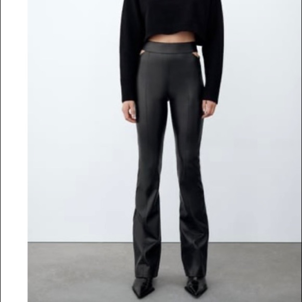 NWT Zara cut out leather leggings